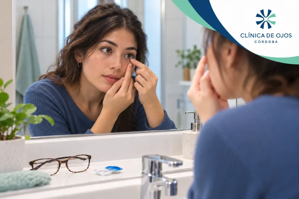 Lentes de contacto en la pileta
